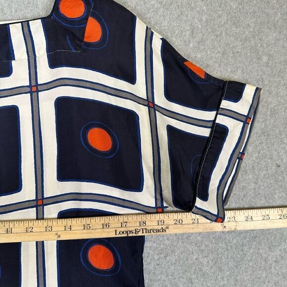 Banana Republic Women’s Size Small Silk Mini Dress Blue Red White Patterned - Picture 3 of 6